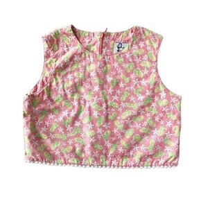 Vintage Lilly Pulitzer Pink Pineapple Crop Top
